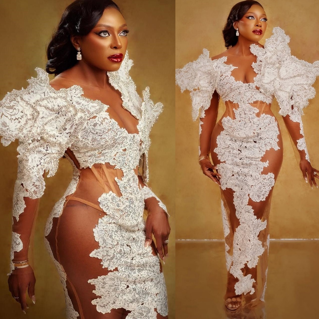 2025 Arabic Aso Ebi Plus Size Ivory Sheath Beach Summer Wedding Dress Floral Lace Beaded Ankle Length Vintage Bridal Gowns Dresses ZJ0557