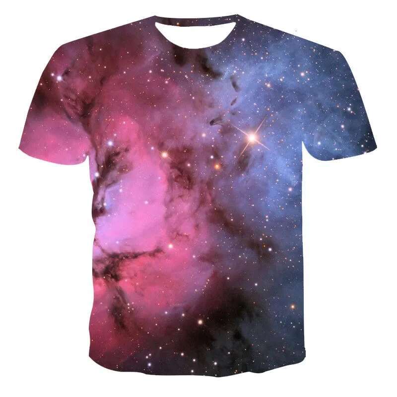 Fashionable Universe Pictures For Men's T-Shirts Trend Digital Printing Casual Round Neck Short Sleeved