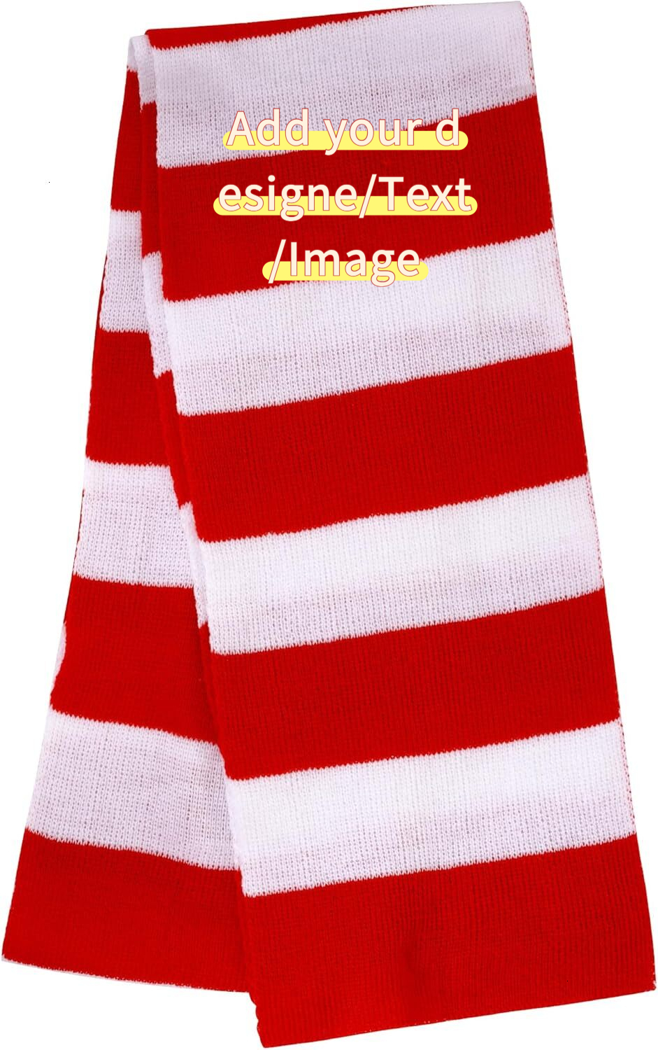 Custom Black and Gray Striped Soft Knit Winter Men's Scarf Cosplay Costume Accessory for Halloween Christmas Party