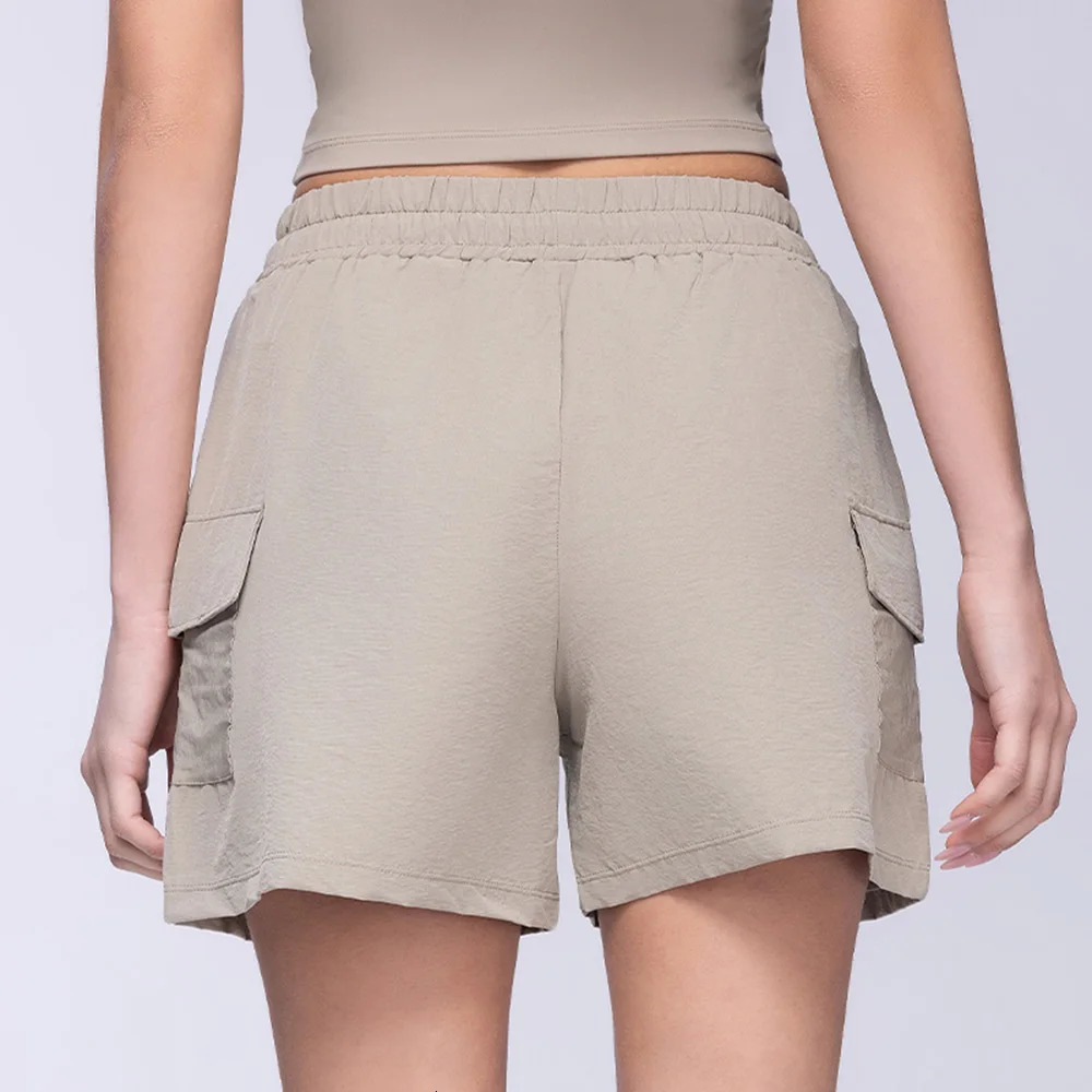 Yoga Shorts Pocket Women Fitness Shorts Running Cycling Shorts Breathable Sports Shorts High Waist Summer Workout Gym Shorts 250403