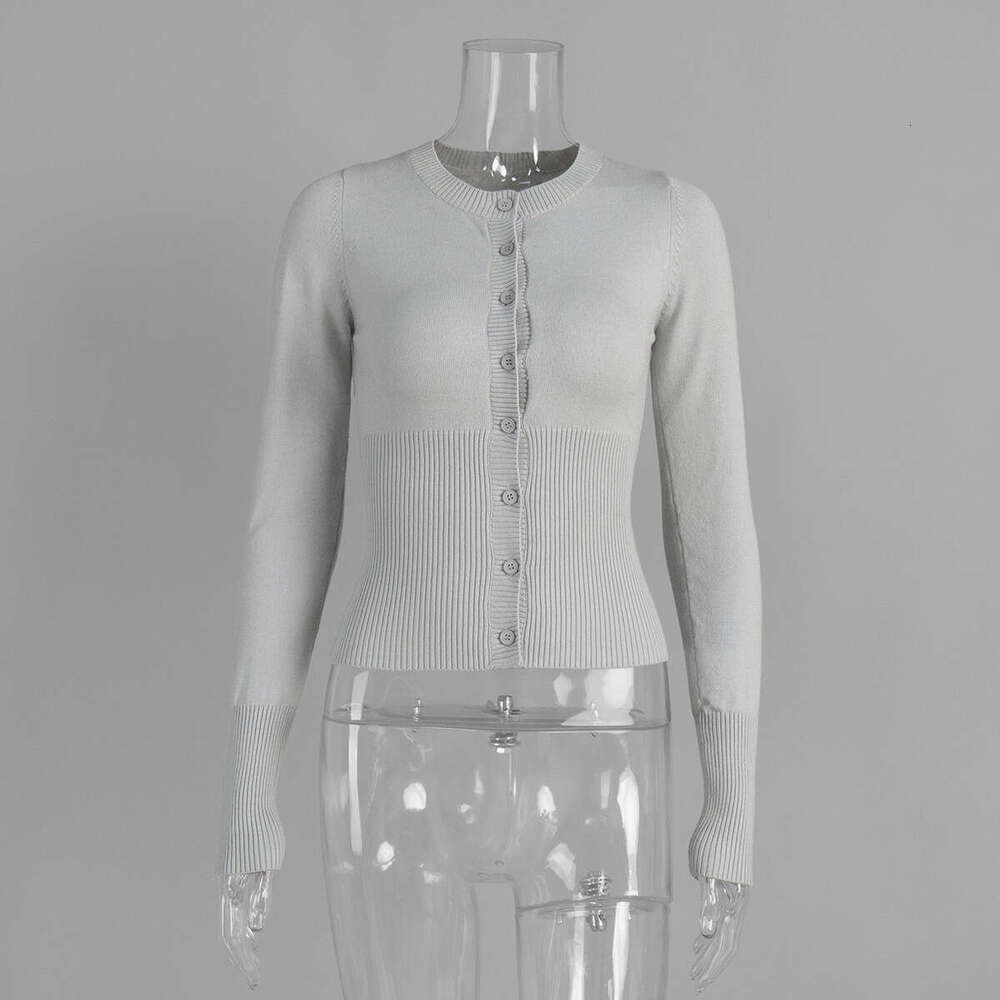 Cross-Border Long-Sleeved European American Autumn and Winter New Slim-Fit Knitted Bottoming Shirt Sweater Cardigan Women