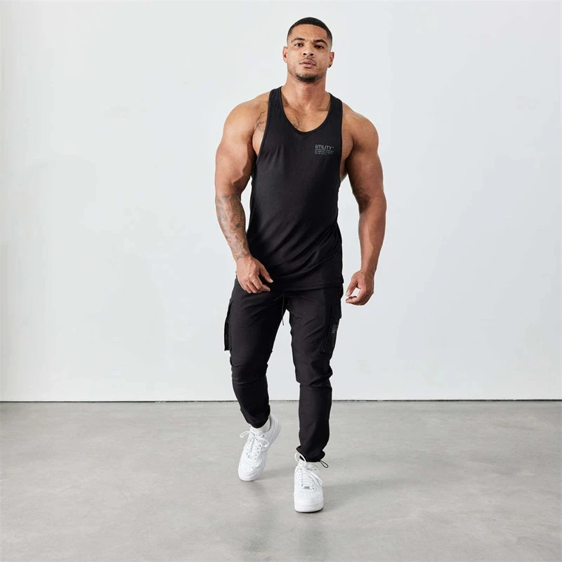 Summer Outdoor Solid Color Quick Drying Breathable Elastic Vest Jogging Gym Running Sleeveless T-shirt Mens Crew Neck Vest 250402