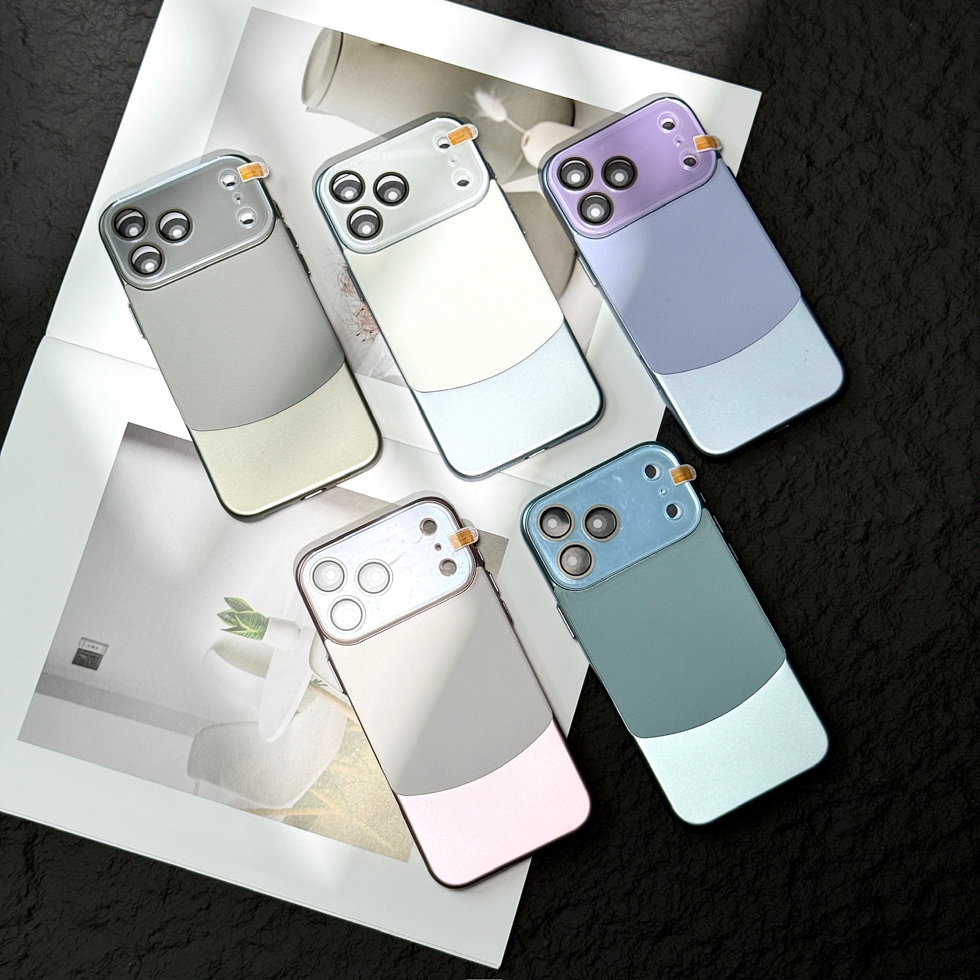 New Napa Leather Lychee Pattern Crystal Lens Film Phone Case for iPhone 17 17Pro 17Air 17Pro Max Mobile Phone Cases