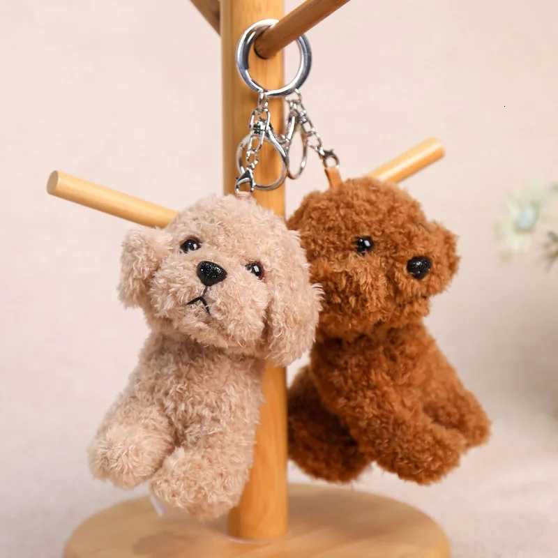 12CM Cartoon Teddy Plush Keychain Plushie Animal Dog Pendant Lovely Backpack Key Ring Kawaii Puppy Doll Car Decor Christmas Gift X251104
