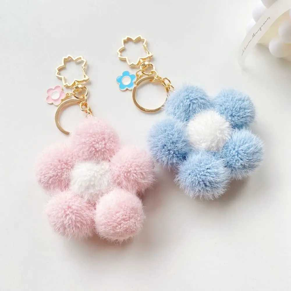 Key Ring Ornaments Plush Key Buckle Plushball Bag Pendant Cartoon Plush Pendant Stuff Plush Toy Flower Keychain Backpack Charms C251104