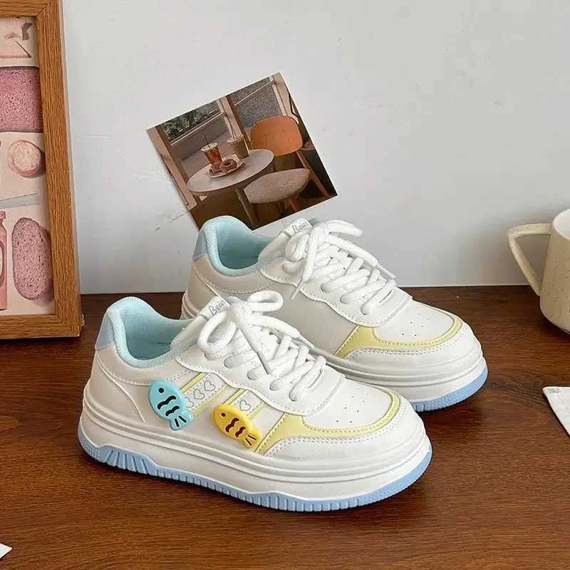 SHANPA Kawaii platform sports shoes cute solid color womens sports shoes casual edition womens shoes Z250403