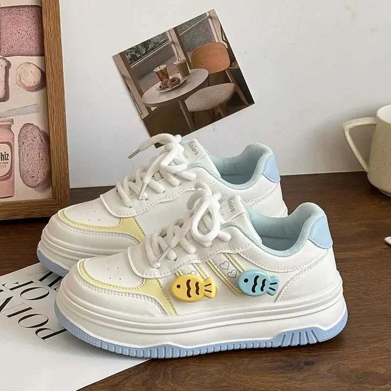 SHANPA Kawaii platform sports shoes cute solid color womens sports shoes casual edition womens shoes Z250403