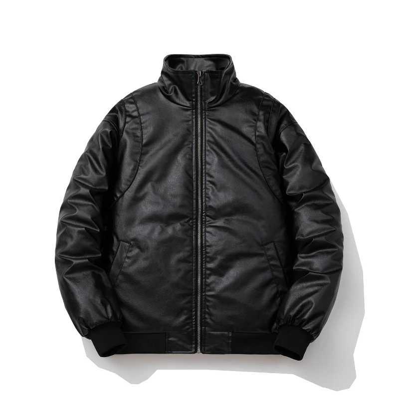 Man Leather Jacket Winter Vintage Motorcycle PU Leather Coat Warm Casual Baggy Motor Jacket Original Streetwear High Quality J251103