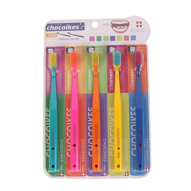 5pcs ultra soft color mens adult home toothbrush orthodontic oral hygiene sensitive gums 250325