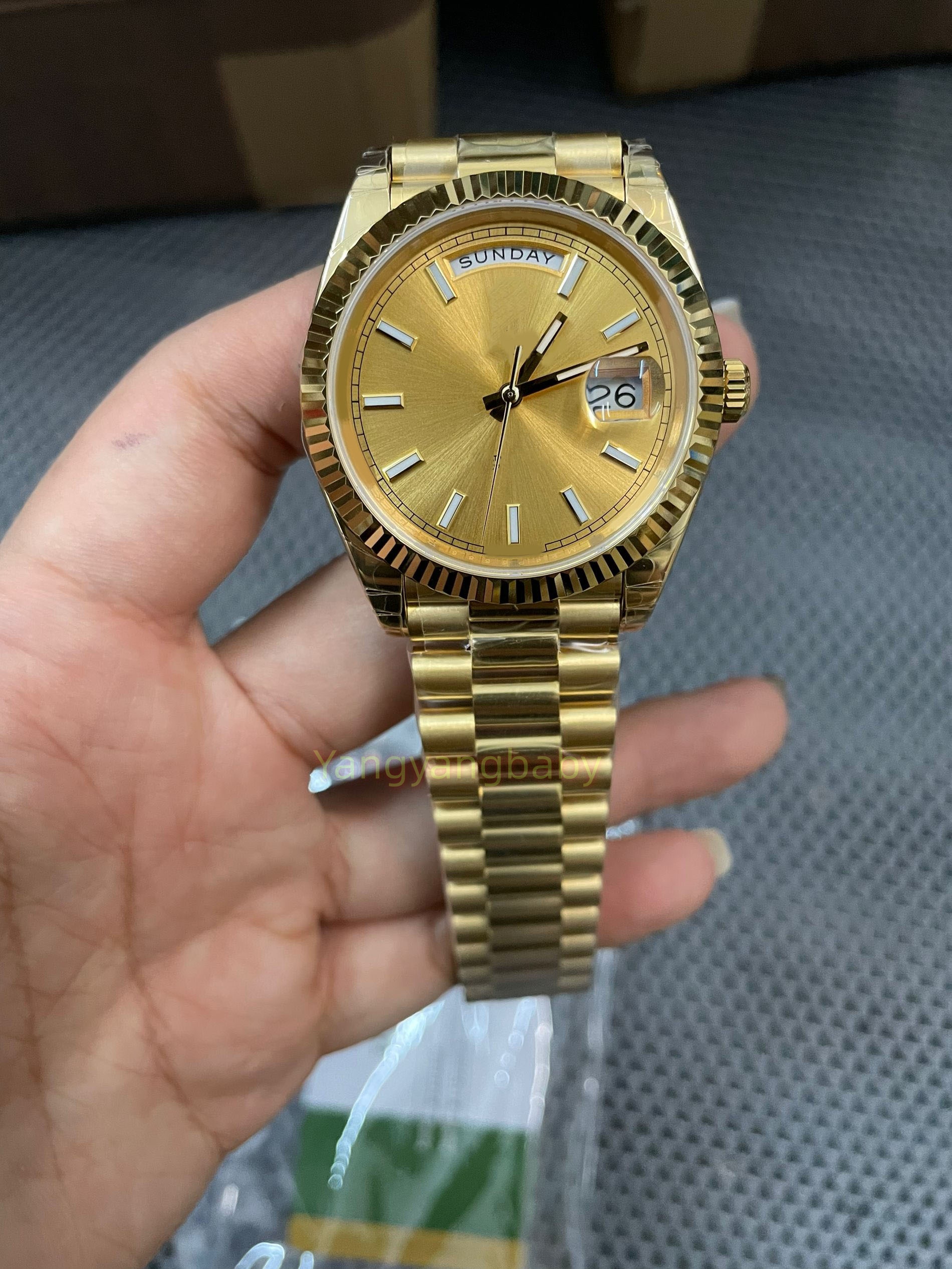 2026 high-quality V5 Watch 36MM/40mm Yellow Gold Movement Automatic sapphire Day Time Date Bracelet waterproof Casual Business ST9 Super Power Reserve Wristwatches