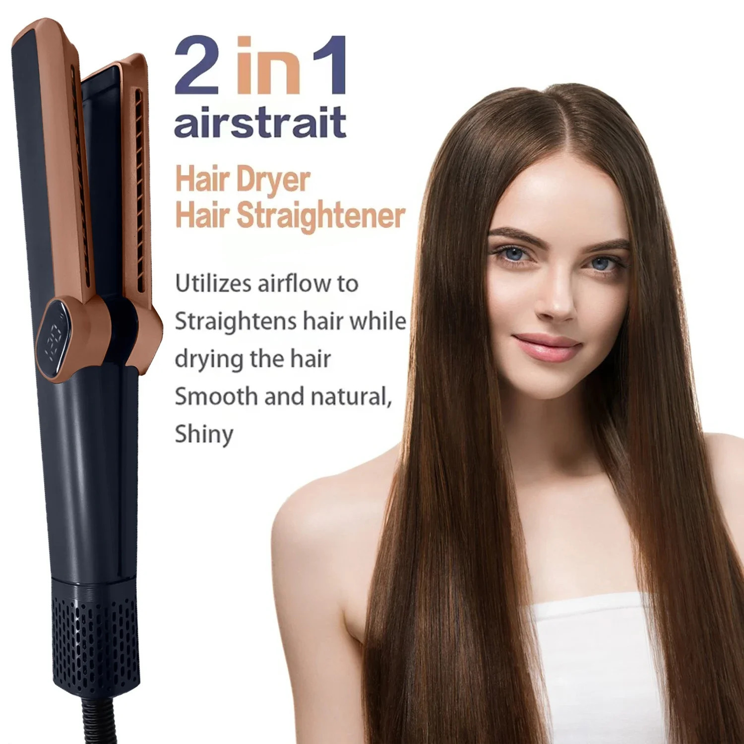 2in1 professional negative ion airflow DC drying direct current straightener 250325