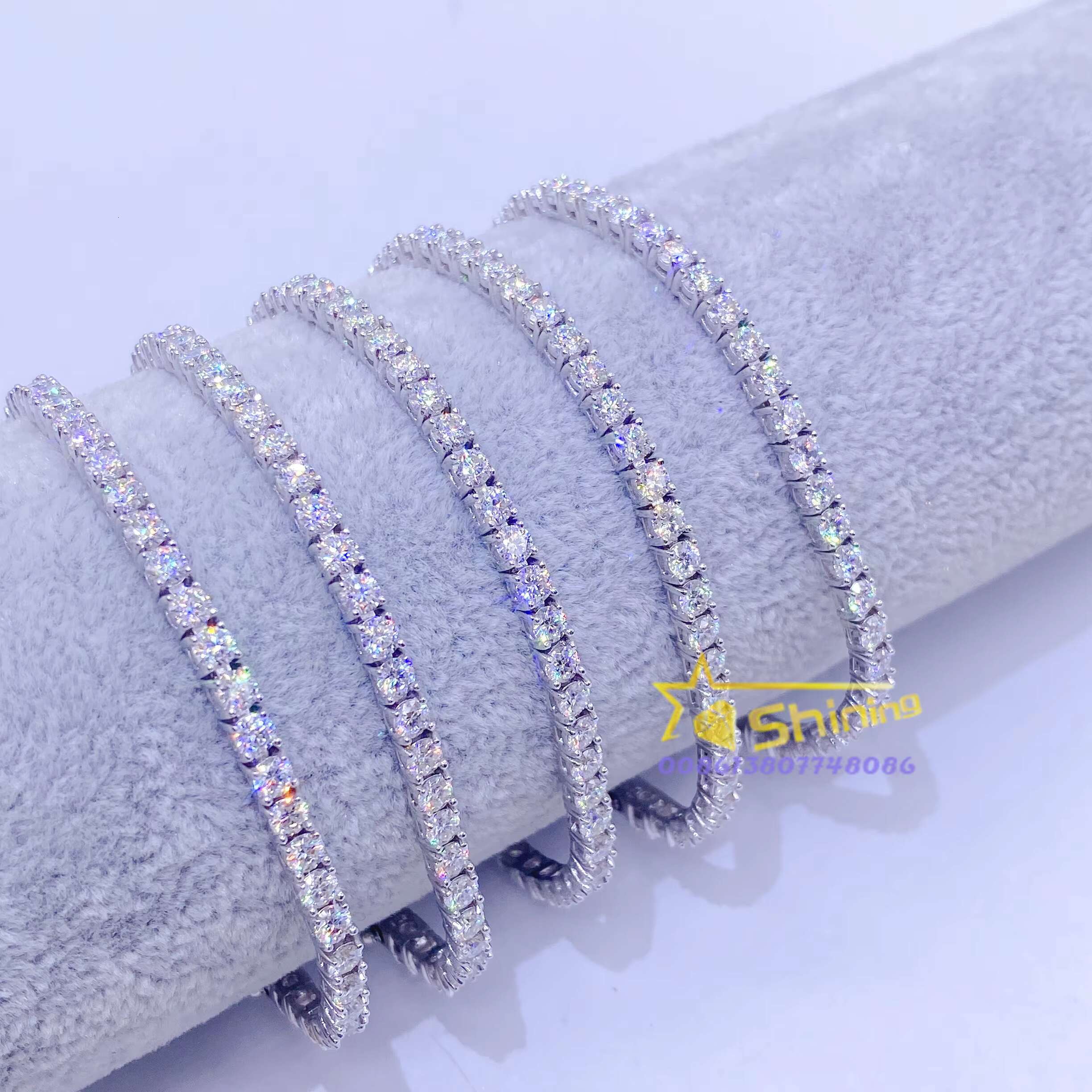 Size 3mm 4mm 5mm Tennis Bracelet Cubic Zirconia 925 Sterling Silver Tennis Bracelet for Women