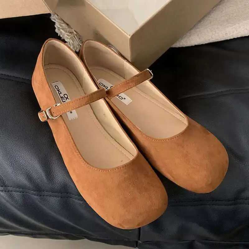 Womens Fashion Shallow High Heels Apartment Mary Janes Womens Shoes 2025 New Spring Summer Womens Shoe Apartment Z250403