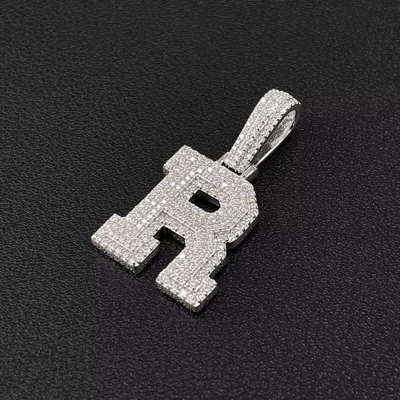 Iced personalized letter sier VVS Hiphop silica pendant