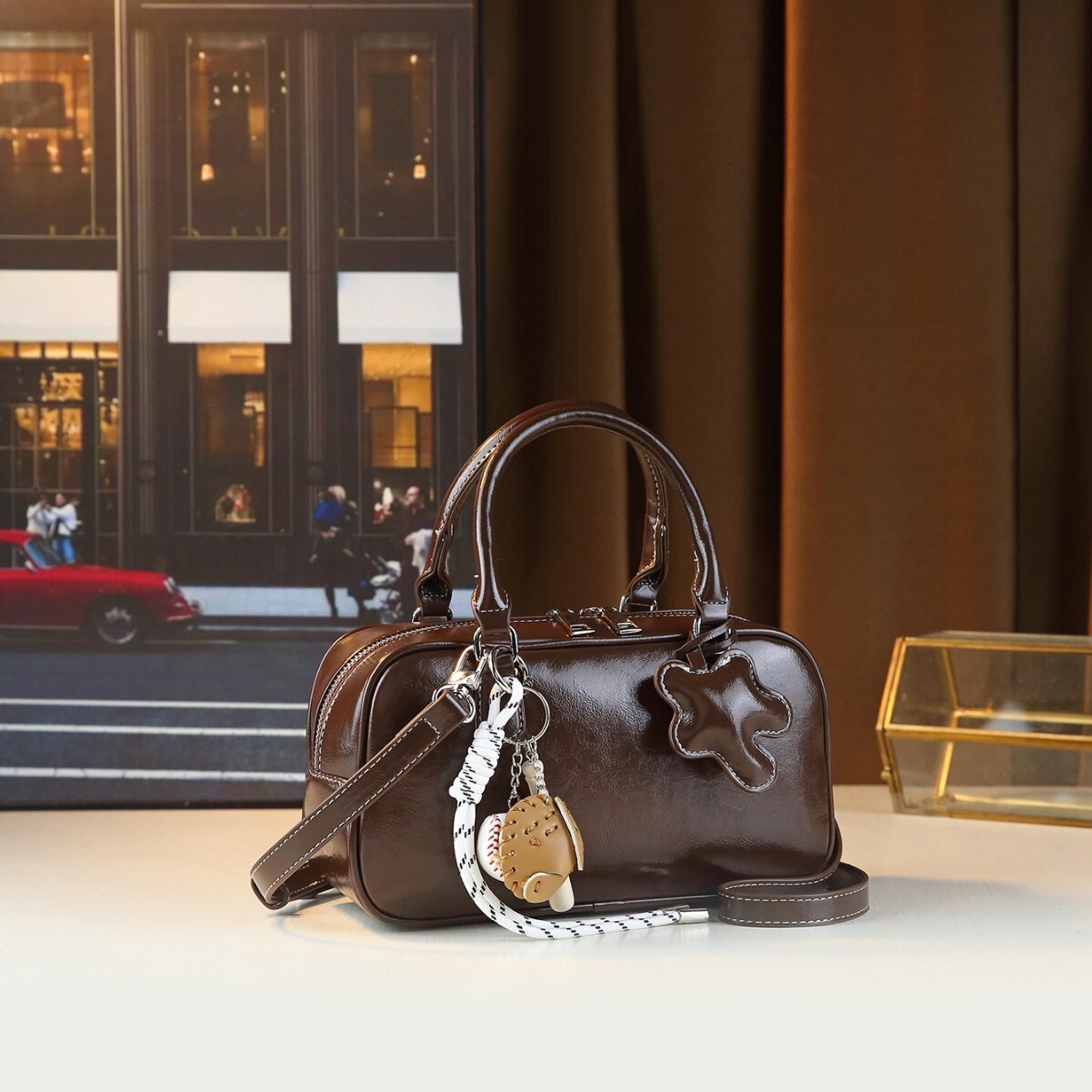 New Fashionable Handbag For Women, Versatile Small Shoulder Hanging Decoration, High-End Crossbody Bag, Boston Bag