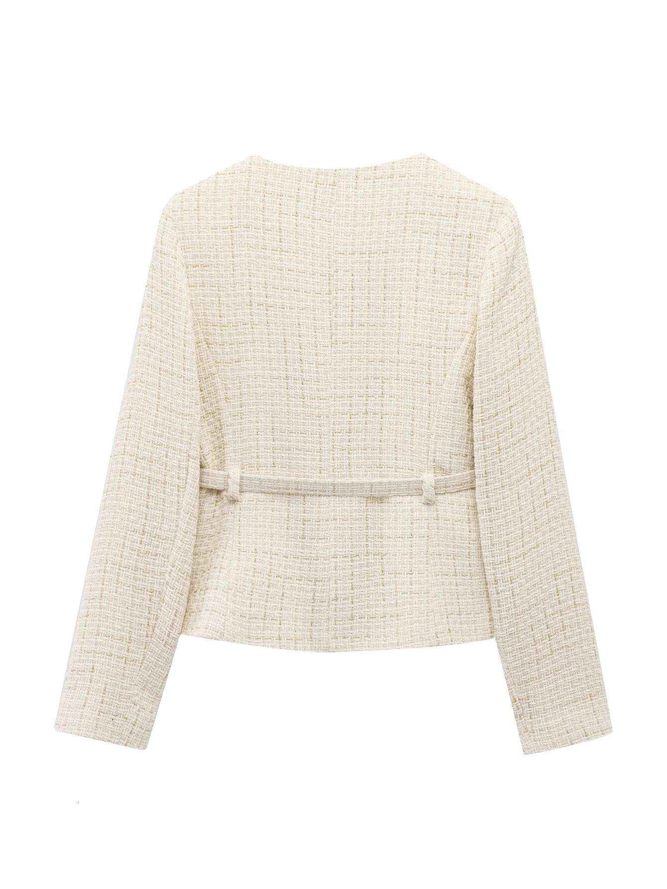 Casual Textured Jacket Streetwear 2025 Spring Women Single Breasted Decorate Fashion Commuter Blazer