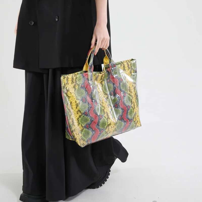 Retro Women's Tote Handbag Large Capacity PU Textured Top-Handle Bag Ladies Grocery Hand PVC Waterproof Daily Shopping Bags