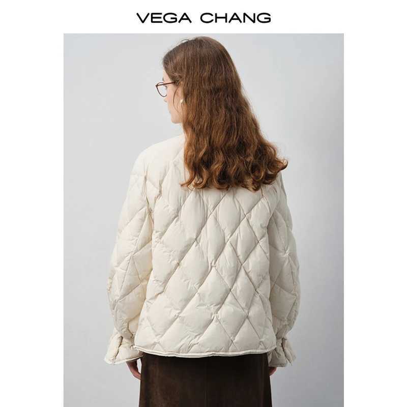 Vega Chang New Autumn and Winter Womens down Jacket with Puff Sleeves Lightweight Quilted Girly Warm Coat J251104