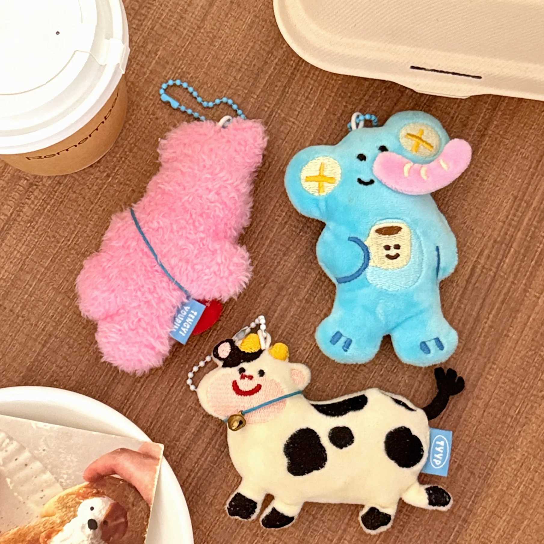 1/4 Pcs Cartoon Plush Doll Pendant Cute Pet Backpack Pendant Backpack Bead Chain Pendant C251104