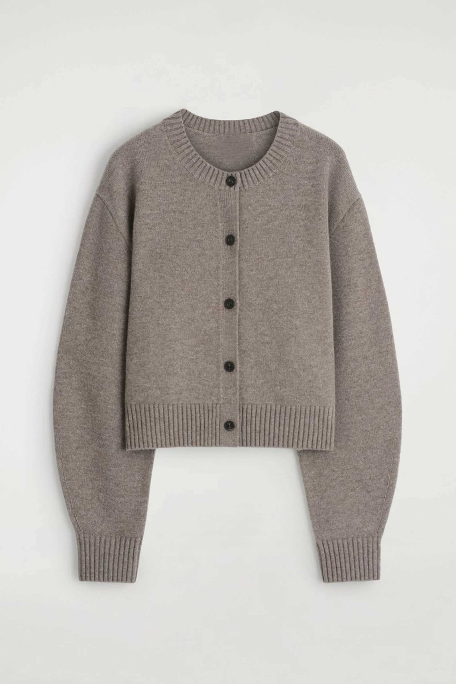 Ethereal MD 2025 cos autumn new style of Ladies casual and fashionable standard style blended grey knitted cardigan J251103