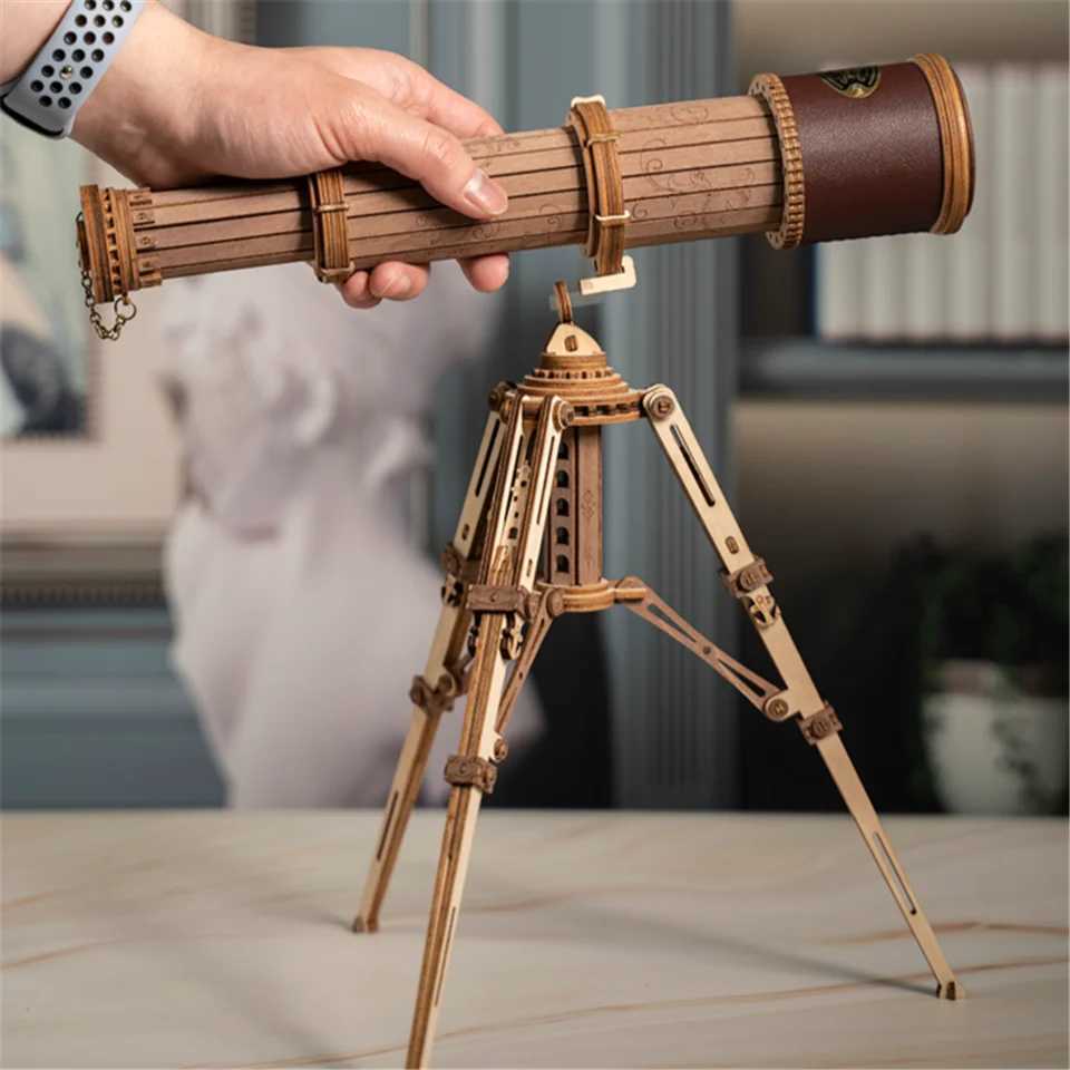 Robotime Rokr 11 DIY 314pcs Telescopic Monocular Telescope Wooden Model Building Kits Assembly Toy Gift for Children Adult C251104
