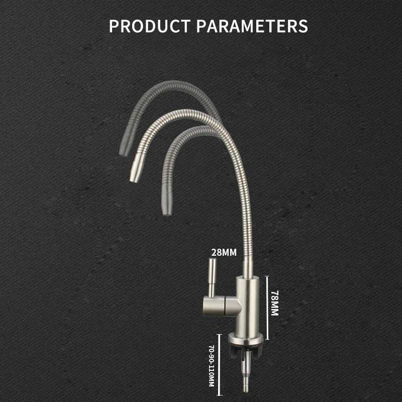 Universal Gooseneck Water ifier Faucet Rrse Osmosis Drinking Water Filter Faucet Stainless Steel ible Kitchen Tap 1/4 Y251104