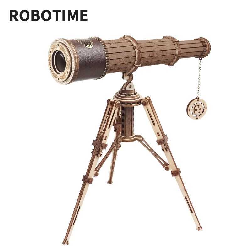Robotime Rokr 11 DIY 314pcs Telescopic Monocular Telescope Wooden Model Building Kits Assembly Toy Gift for Children Adult C251104