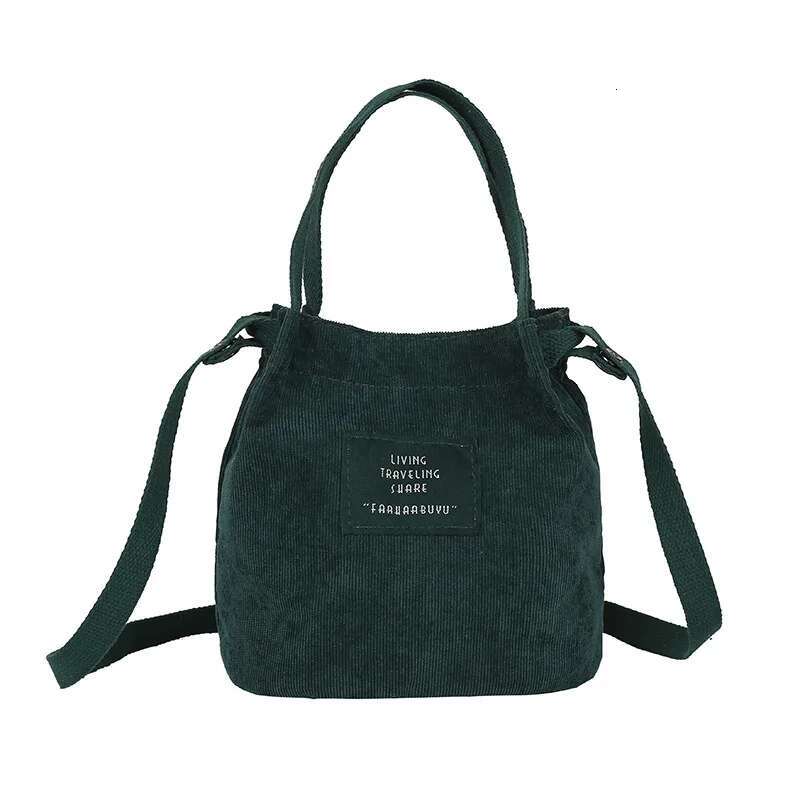 Women Mini Corduroy Shoulder Bag Female Small Canvas Handbag Little Tote Ladies Casual Vintage Purse Cloth Bucket Pouch For Girl