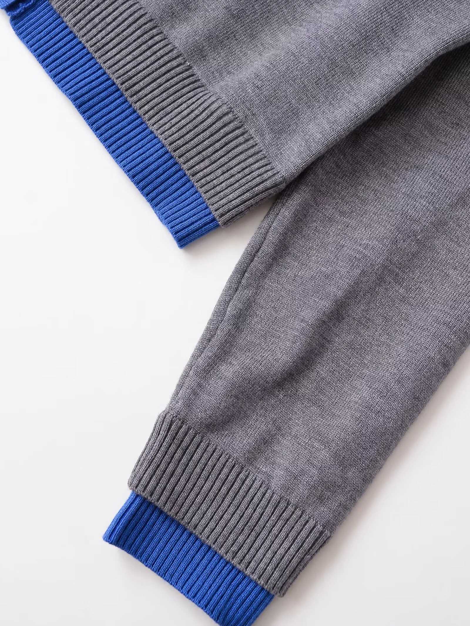 2025 Autumn New Womens Casual Fashion Versatile Sweet Splicing Round Neck Long Sleeve Sweater Knitted Cardigan Coat J251103