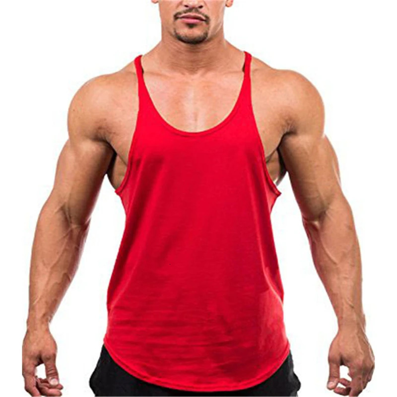 Muscle Guys Gym Clothing Bodybuilding Stringer Tank Top Men Cotton Vest Y Back Sleeveless Shirt Sports Singlets Workout Tanktop 250402