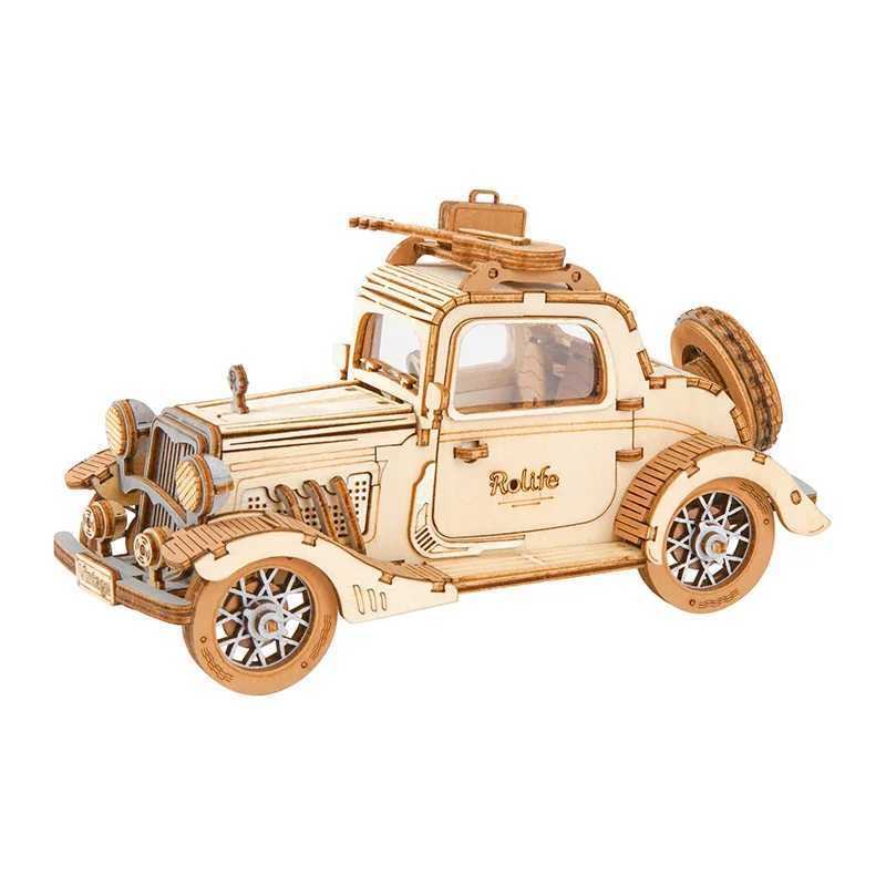 Robotime Rolife Vintage Car Model 3D Wooden Puzzle Toys for Chilidren Kids Adult TG504 C251104