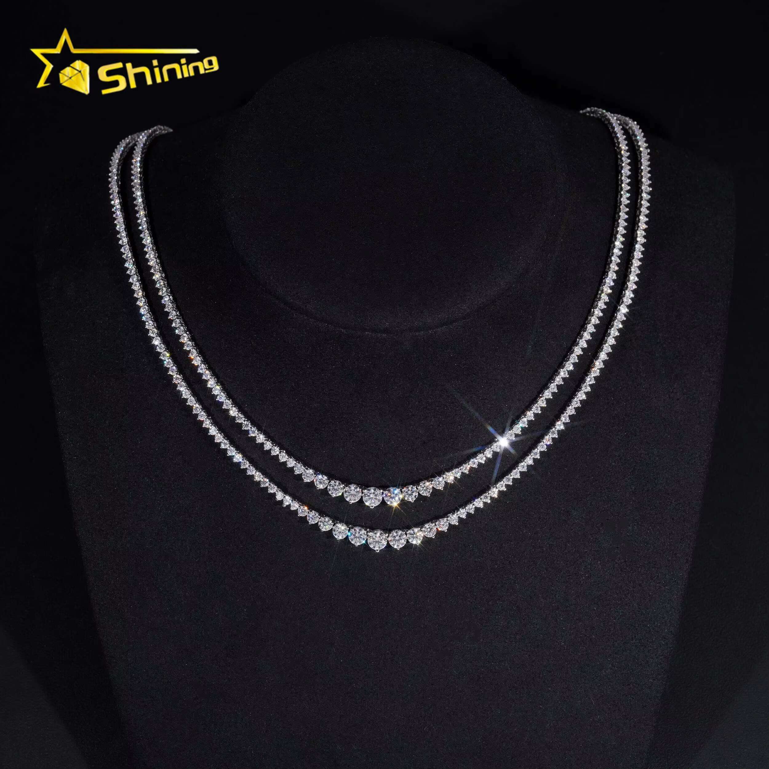 Wholesale Price Necklace Silver 925 Vvs Moissanite Diamond Hip Hop Iced Out Jewelry Lab Diamond Tennis Chain