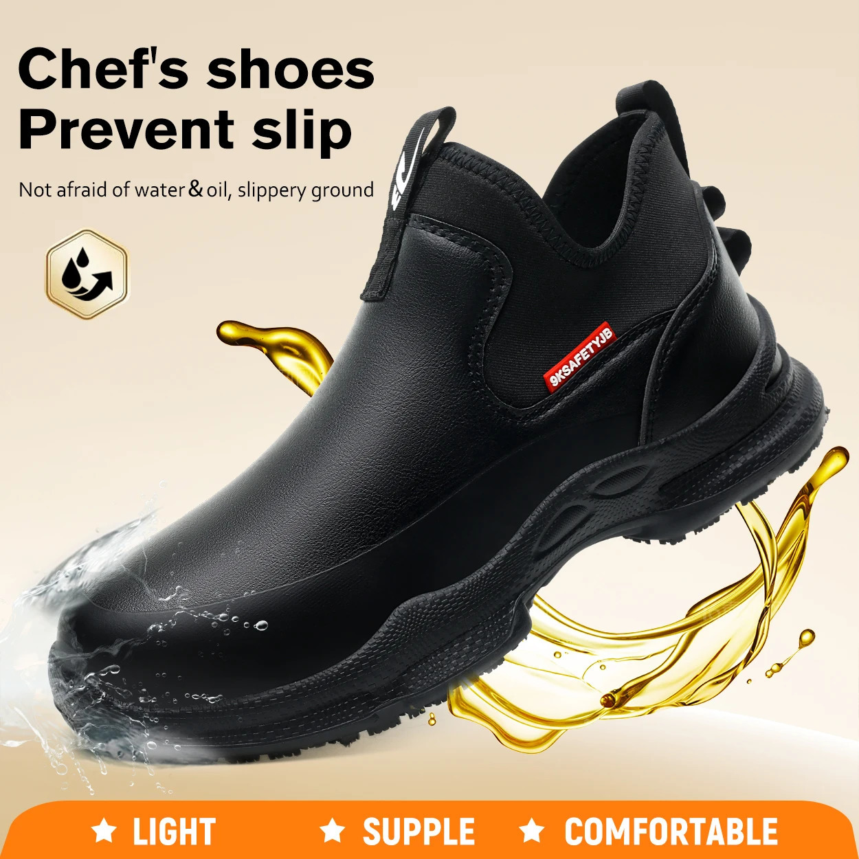 Mens Chef Work Shoes Non-Slip Oil-Resistant Kitchen Footwear Comfortable Restaurant Safety Shoes Waterproof Kitchen Shoes 251104