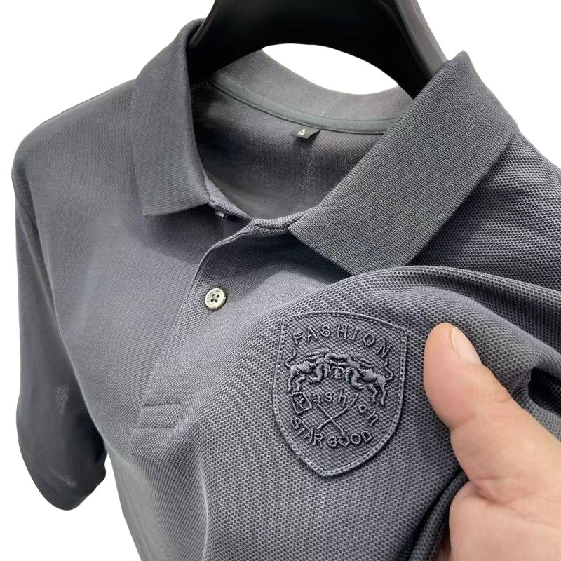 Short Sleeve Men's Polo Shirt Summer 2025 New Luxury High-end Business Designer Polo Shirt Casual T-shirt Trendy Brand Dad's Top