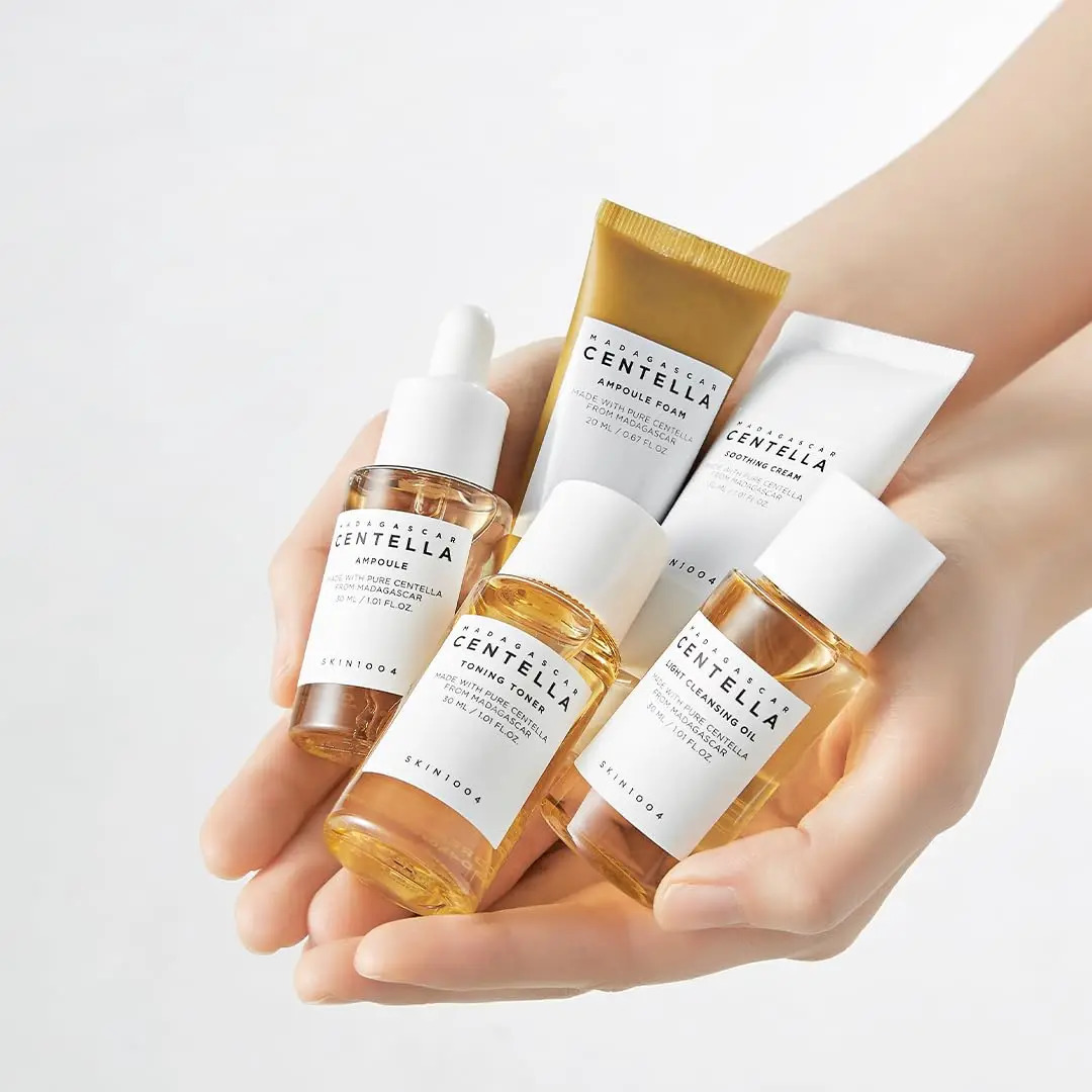 SKIN1004 Centella Asiatica Travel Set Toner Ampoule Soothing Cream Cleansing Oil Ampoule Foam Basic Skincare Kit 251031