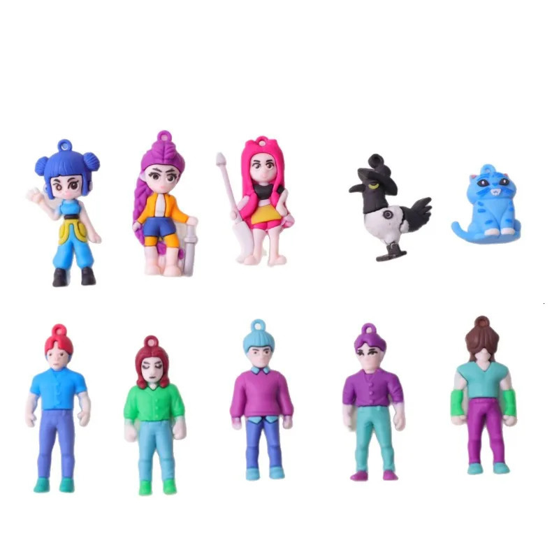 12/24pcs/Set Kpop Demon Hunters Keychain Pendant Derpys Tiger Rumi Mira Zoey Sussy Figurine Doll Fans Surprise Gift Blind Box 251104