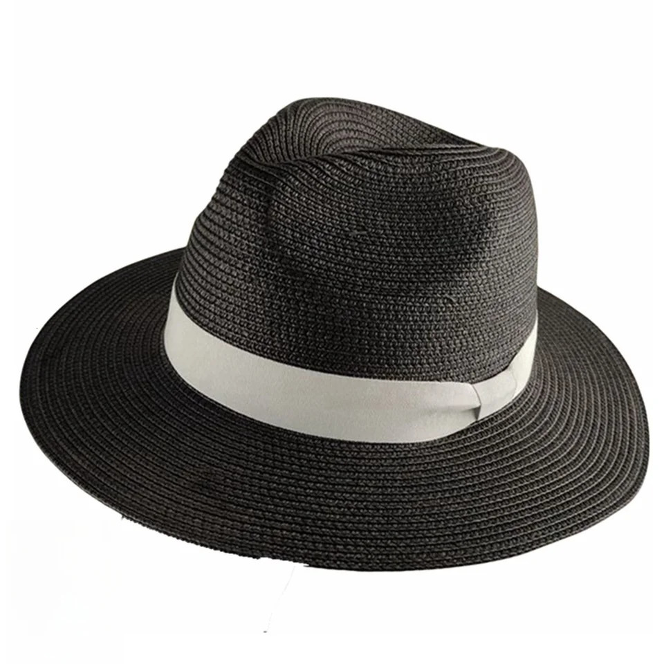 Wide Brim Panama Hat Ladies Summer Beach Large Sun Hat Dad Fishing Fedora Big Head Man Oversize Straw Hats 250326