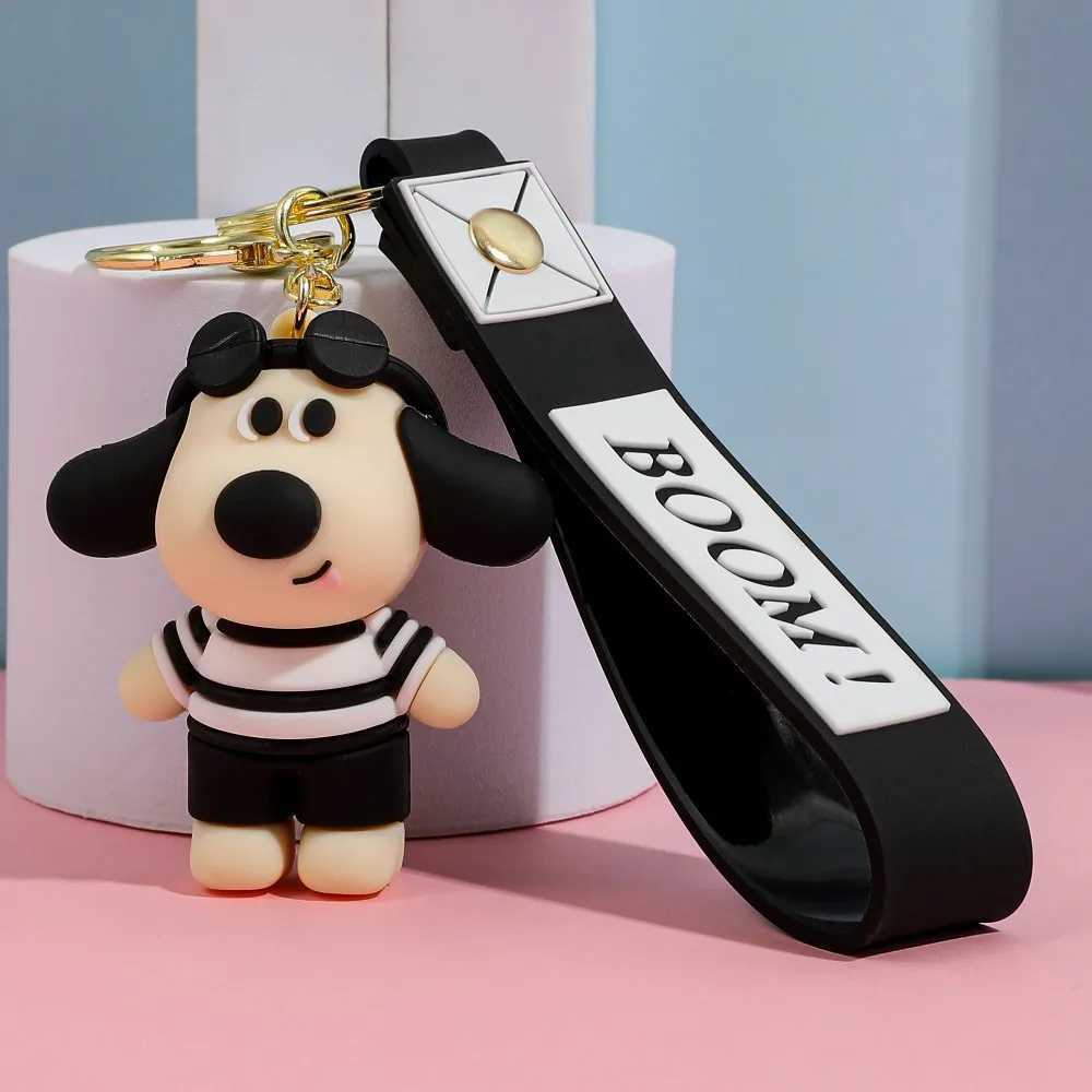 Creative Cute Cartoon dog Keychain Anime Animal Bag Keyring Animal Car Phone Pendent Cute Doll Keychain Mothers Day GiftW251103