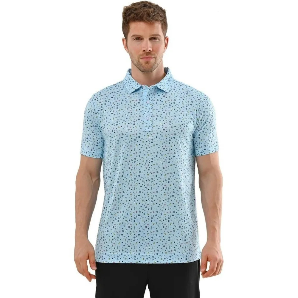 High End Men Golf Polo Shirt Short Sleeve Moisture Wicking Fashion Mens Casual Fashion Polo Shirt Top Cool Sports Clothing 250403