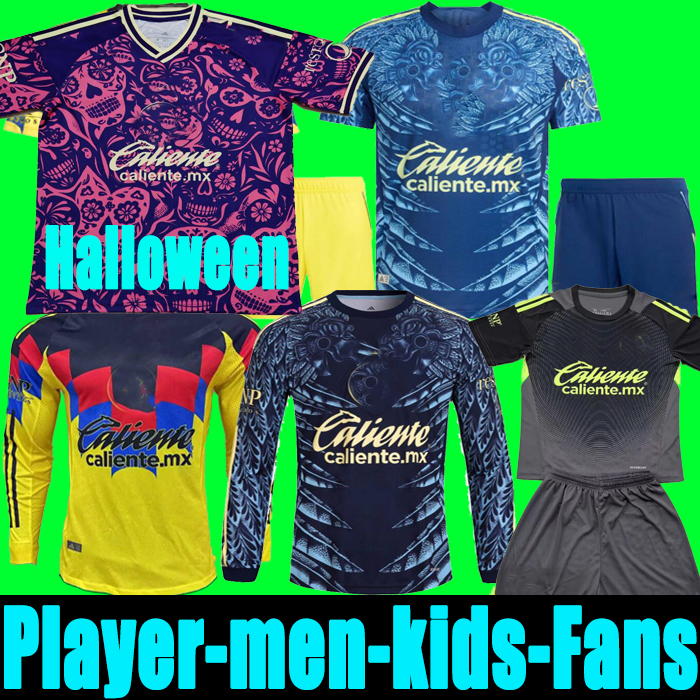 25 2026 S-4XL Liga Halloween MX Club PAC-MAN AmericA Soccer Jerseys 25 26 K.ALVAREZ Training J.QUINONES D.VALDES G.OCHOA GIOVANI FIDALGO A.ZENDEJAS football men