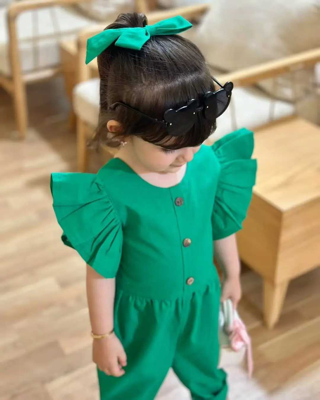 Summer Kid Girls Jumpsuit With Ruffle Sleeves For Outdoor Children Clothes Girls Outfits For 2 3 4 5 6 7 8 Years Old J250403