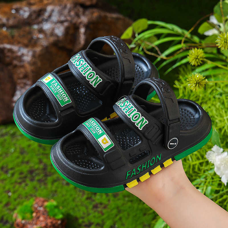 Summer EVA poop feeling childrens sandals for outdoor wear indoor anti slip and wear-resistant soft sole for boys and girls beach shoes for men J25040