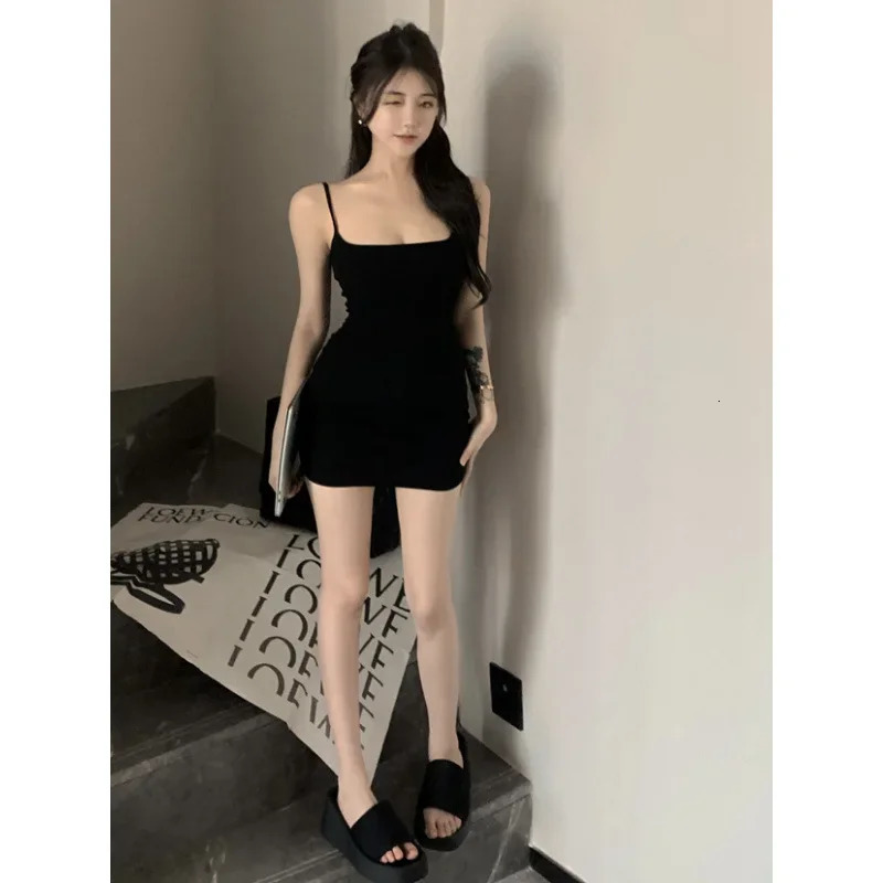 Sexy Summer Short Dress Womens Slimming Waist Pure Desire Sexy Bodycon Skirt Style Sleeveless Dresses for Women 250403