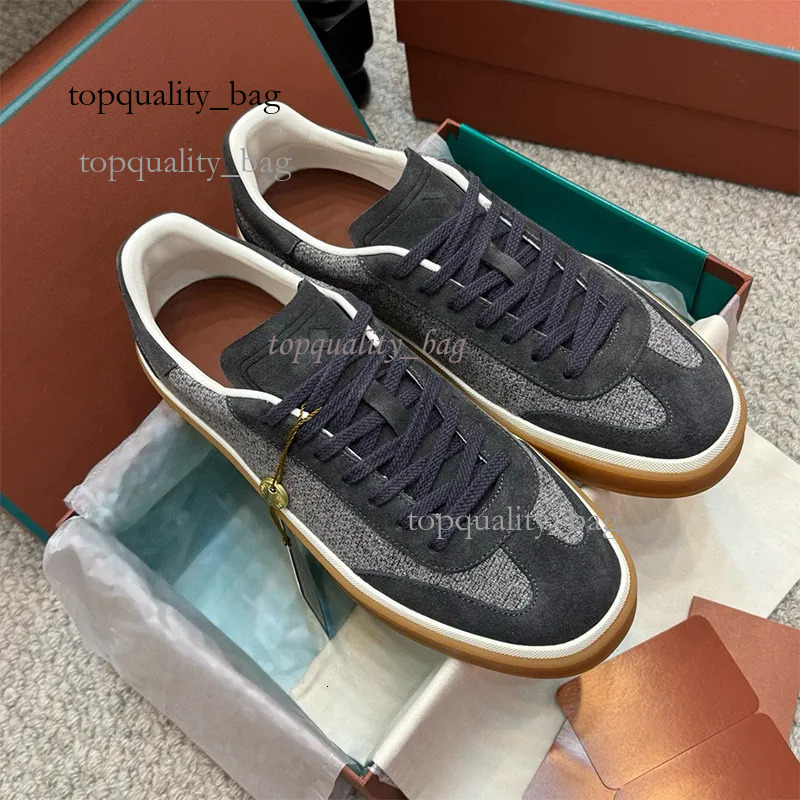 2025 10A Loropianna Designer Genuine Leather Laceup Dexun Shoes For Men And Women Round Toe Flat Fashion Casual Sports White Lora Pianno 6A6 035