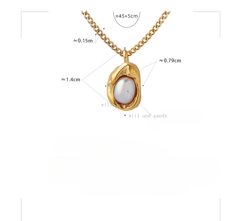 Water Pearl Necklace Charm 18k Gold Plated Chain Designer Jewelry Necklace Love Heart Pendants Fashion Jewelry for Woman Valentine Mother Day Birthday