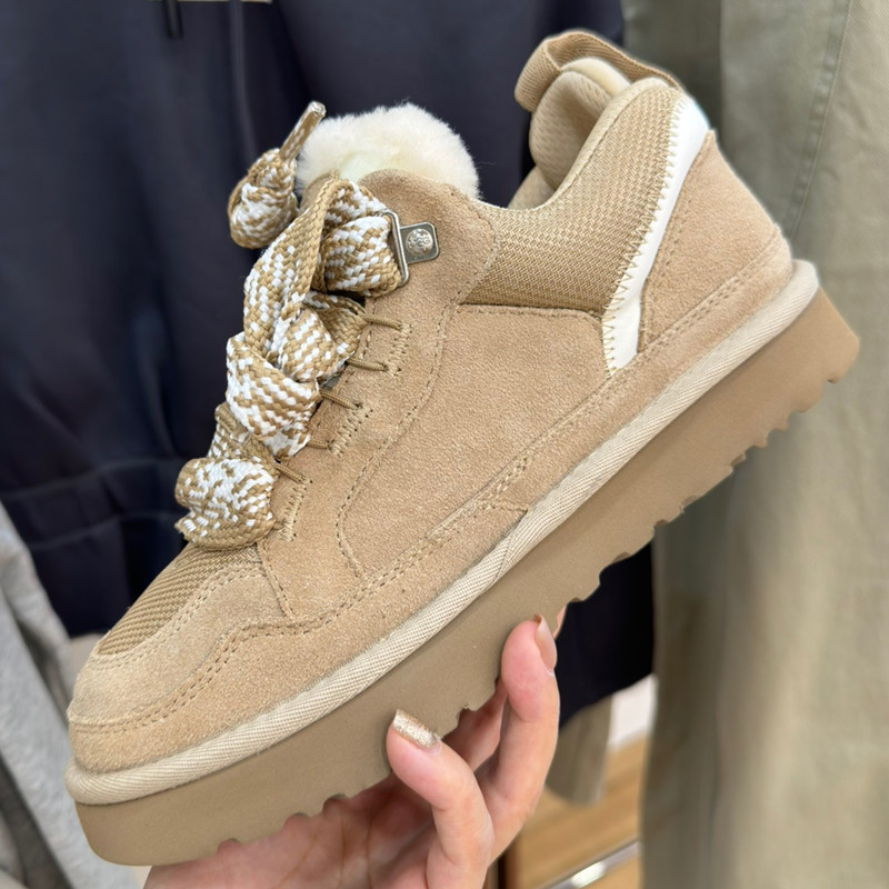 Fall/Winter New Versatile Comfortable Lace-up Fur Integrated Snow Boots Women's Thick-soled Fleece Warm Casual Board Shoes