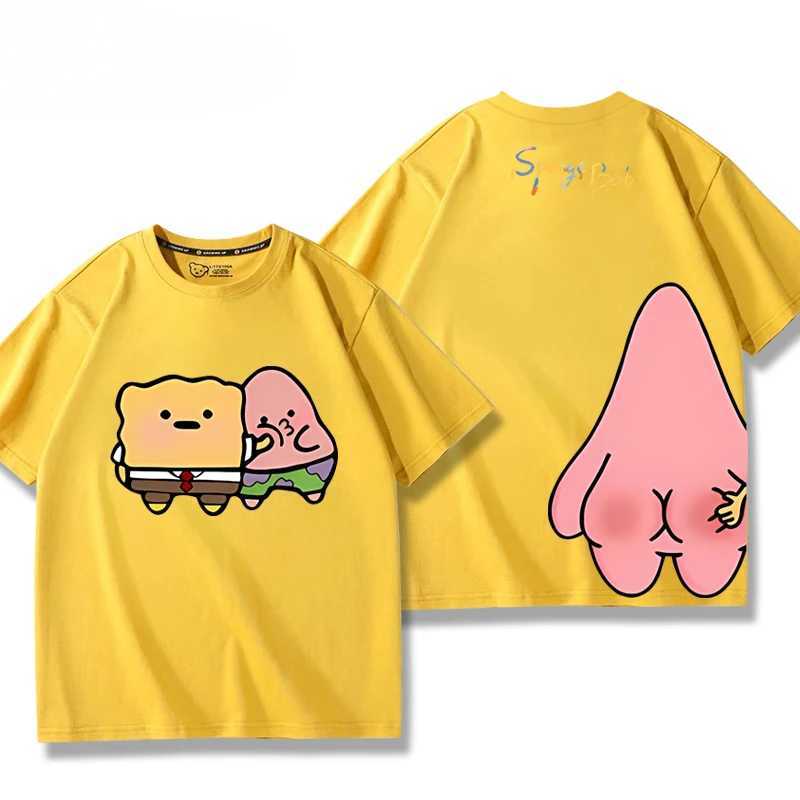 SquarePants Star 100% pure cotton short sLeeved couple parents children summer T-shirt outdoor casual top W250403