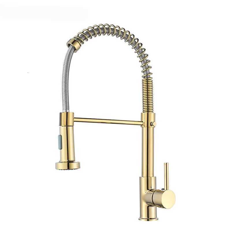 Bed Gold Pl Out Kitchen Faucets Brass Sink Faucets Brass Sink Tap Rotating Spout Mixers Tap Hot Cold Water Crane Y251104