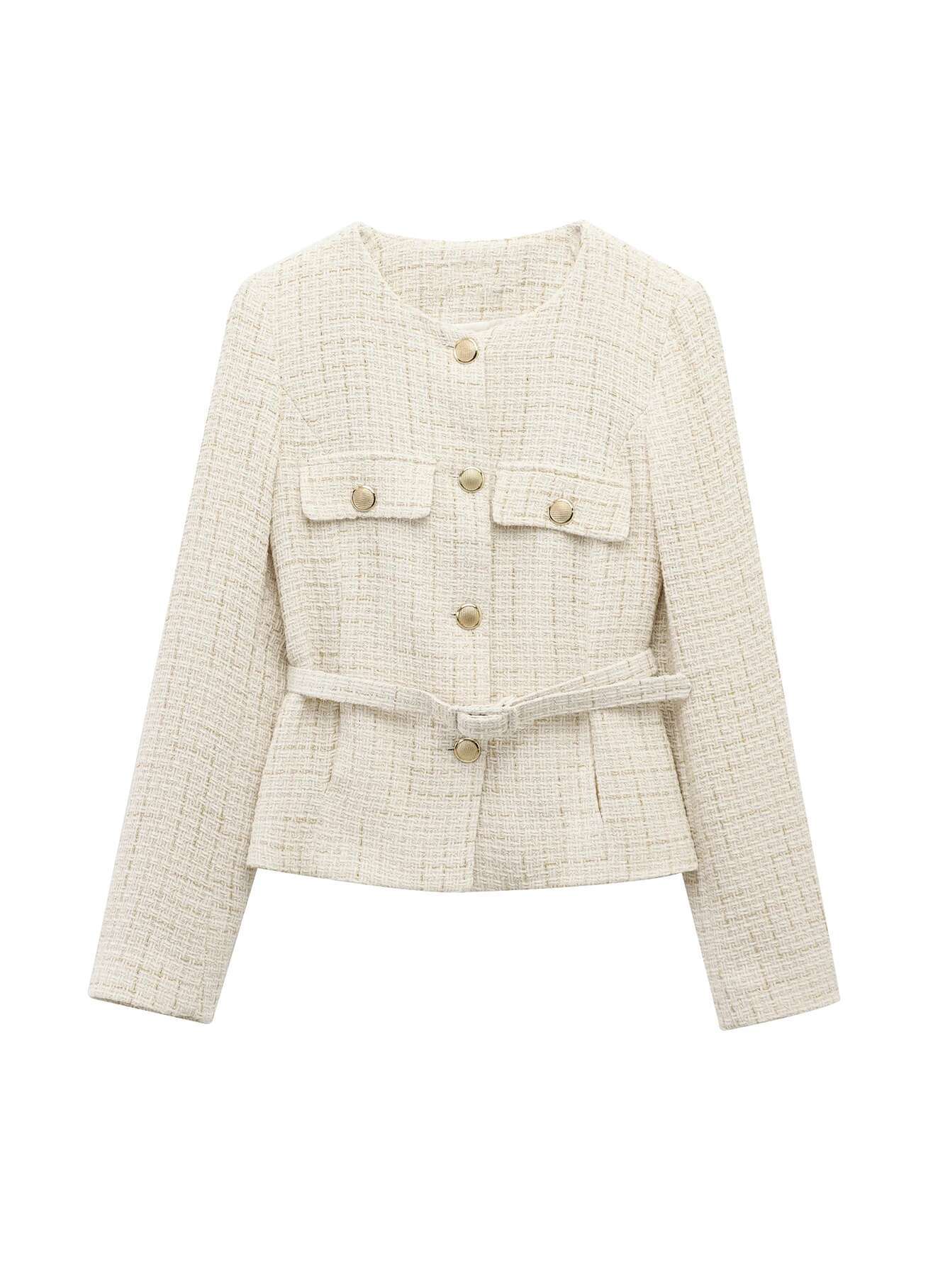 Casual Textured Jacket Streetwear 2025 Spring Women Single Breasted Decorate Fashion Commuter Blazer