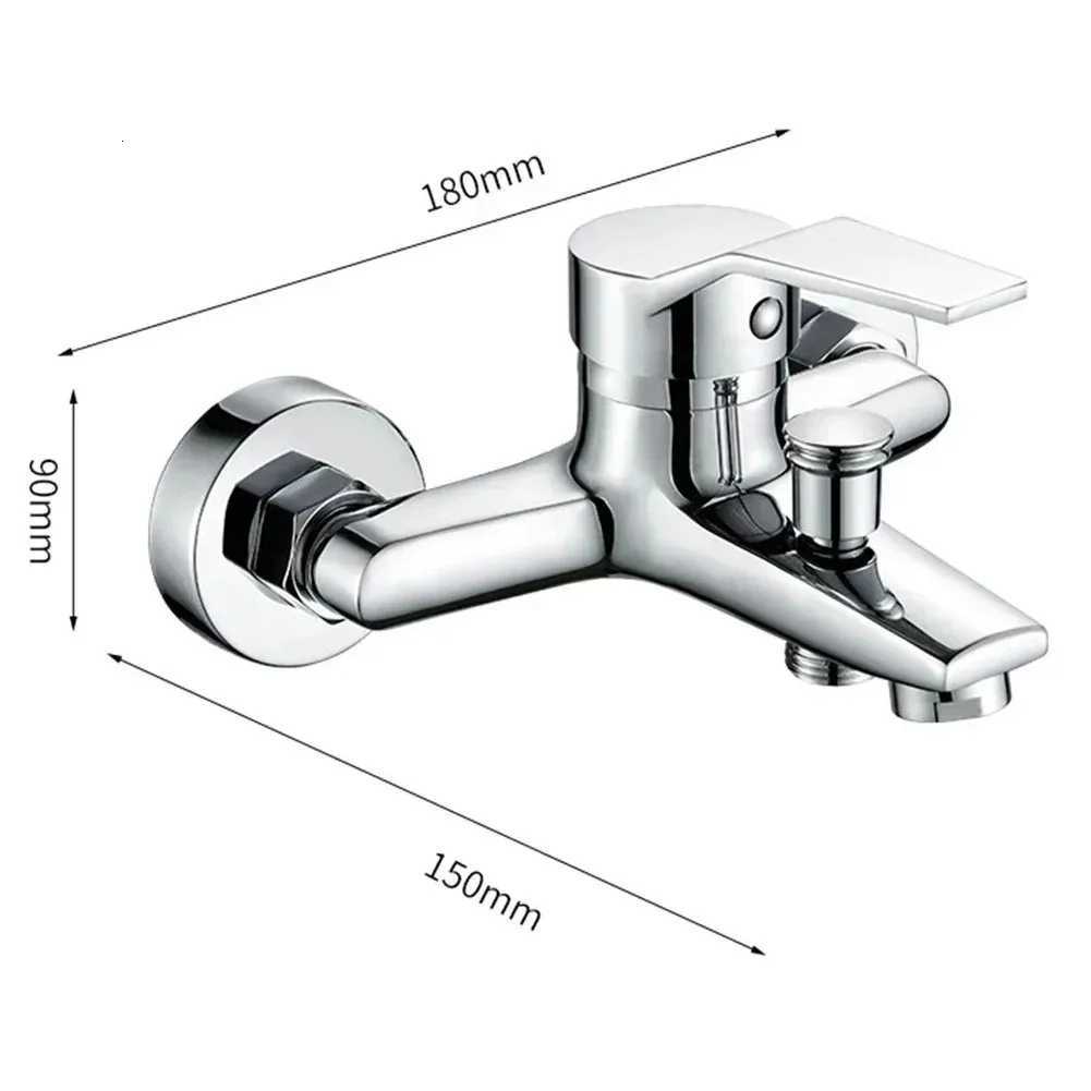 Zinc alloy Basin Faucets Chre Wall Mounted Hot Cold Water Mixer Tap Dual Spout Single Handle For Bathro Shower Basin Y251104